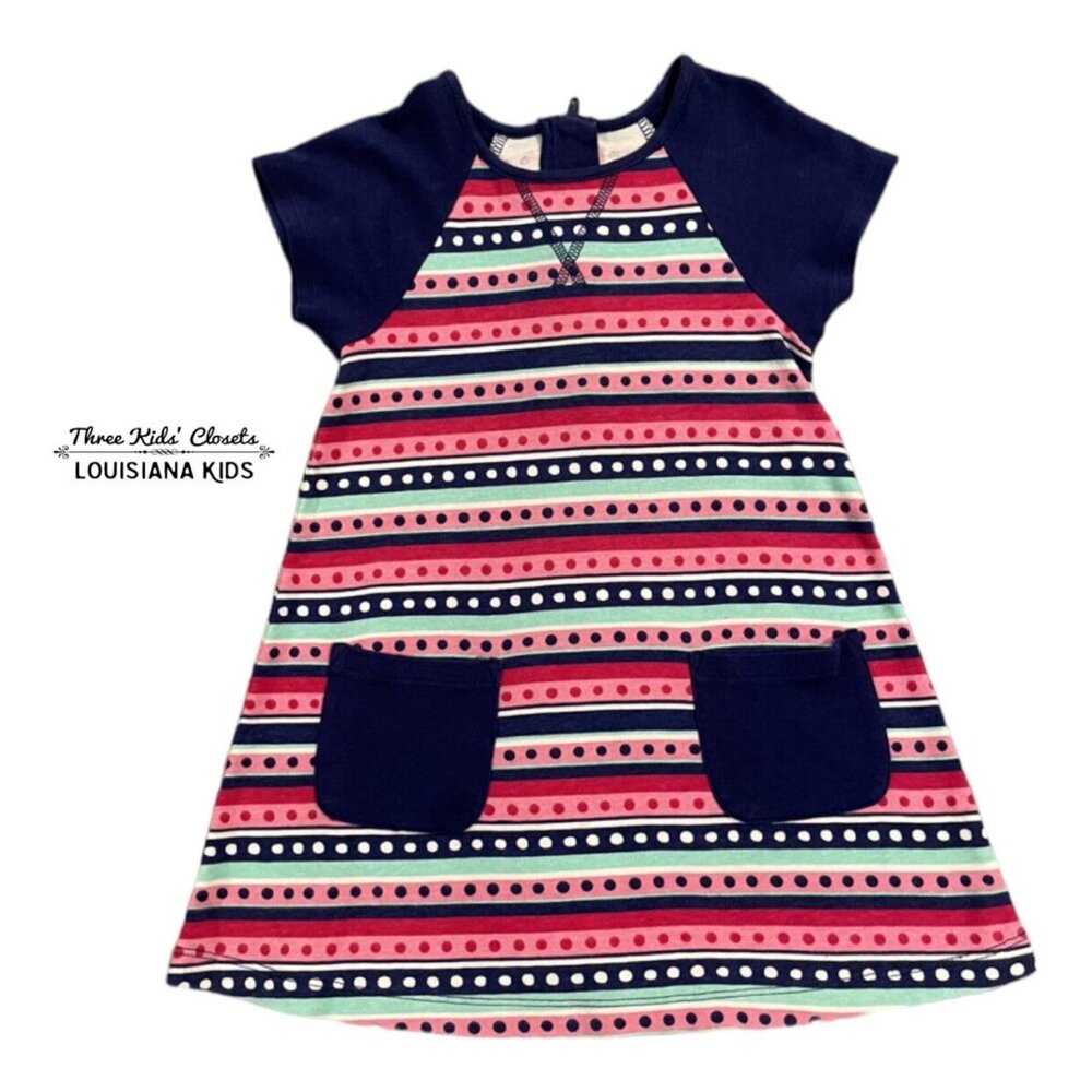 J. Khaki JK 3T Stripes & Polkadots Pocket Tunic Dress
